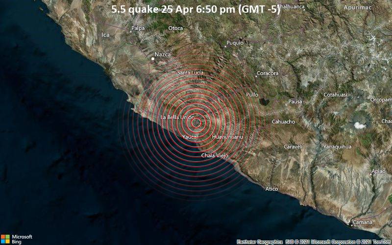 5.5 quake 25 Apr 6:50 pm (GMT -5)