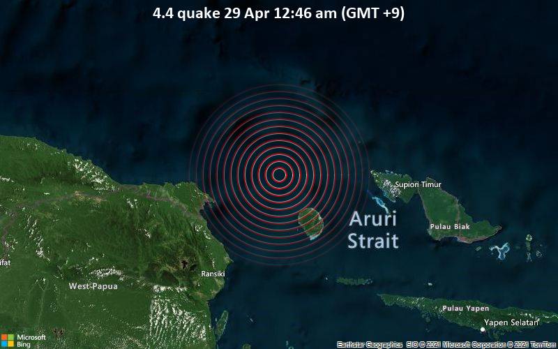 4.4 quake 29 Apr 12:46 am (GMT +9)