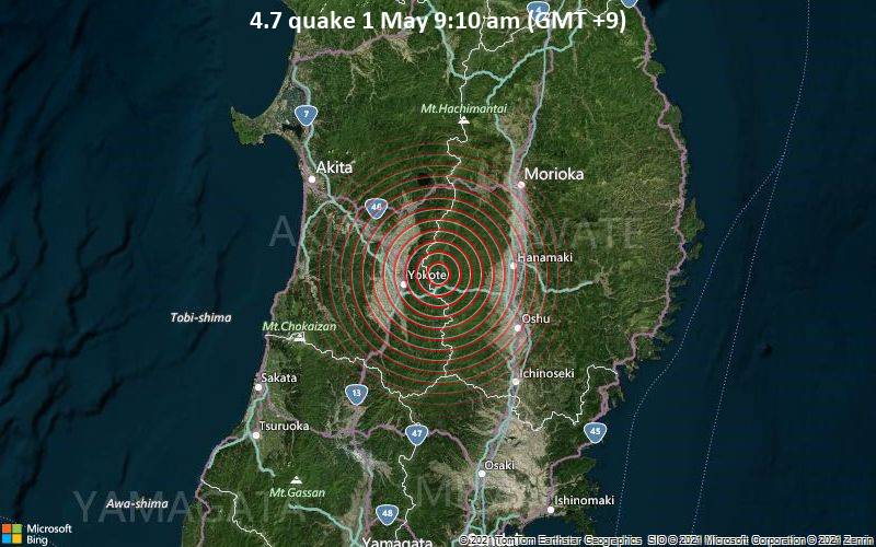 4.7 quake 1 May 9:10 am (GMT +9)