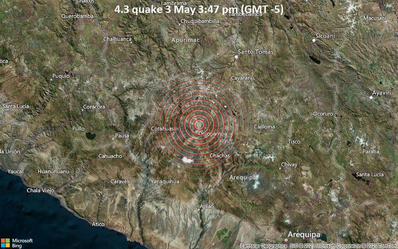 4.3 Gempa 3 Mei 3:47 sore (GMT -5)
