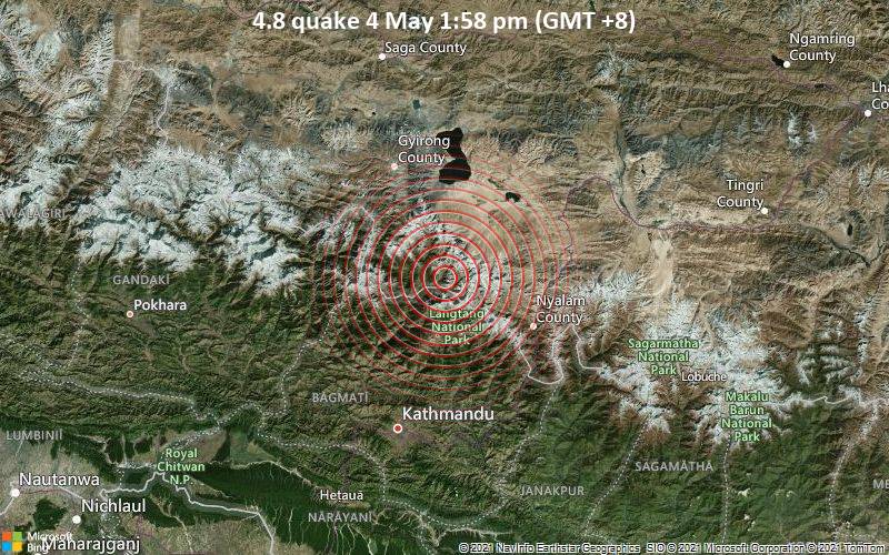 4,8 gempa 4 Mei 13:58 (GMT +8)