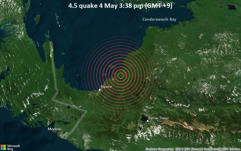 4,5 gempa 4 Mei 15:38 (GMT +9)