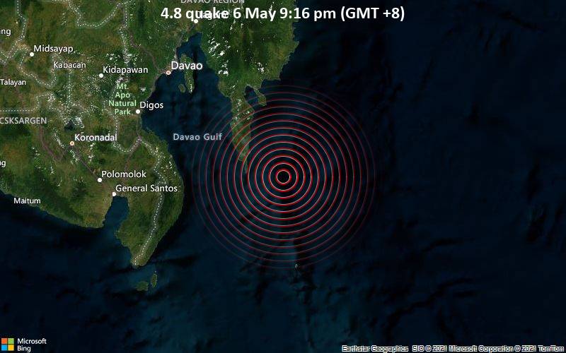 4.8 quake 6 May 9:16 pm (GMT +8)