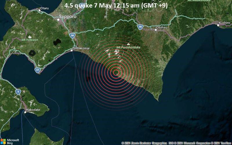 4.5 quake 7 May 12:15 am (GMT +9)