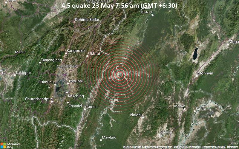 4.5 quake 23 May 7:56 am (GMT +6:30)