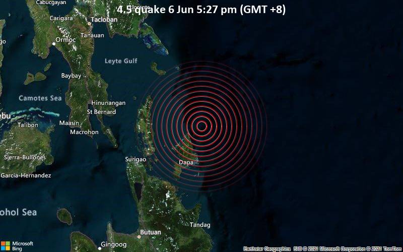 4.5 quake 6 Jun 5:27 pm (GMT +8)