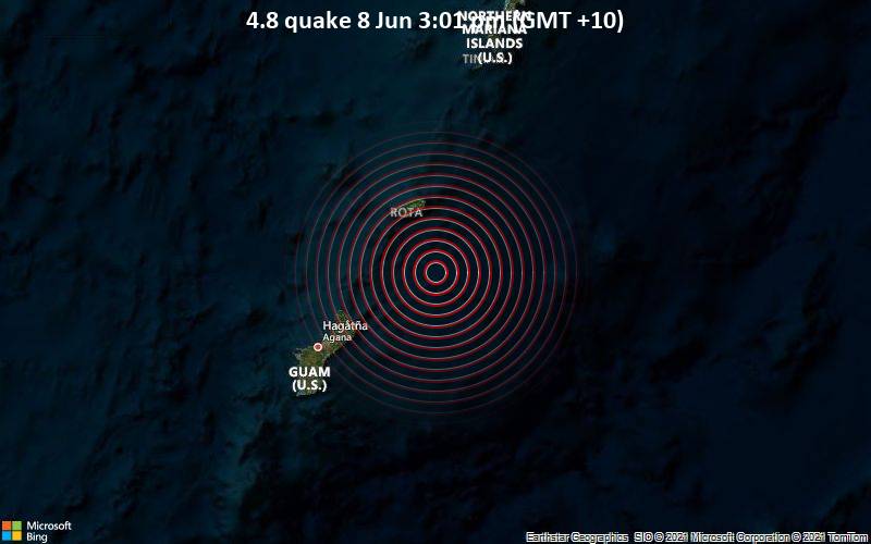 4.8 quake 8 Jun 3:01 pm (GMT +10)