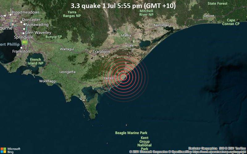 3.3 quake 1 Jul 5:55 pm (GMT +10)