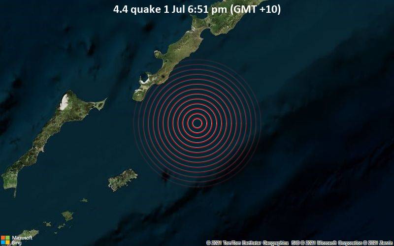 4.4 quake 1 Jul 6:51 pm (GMT +10)