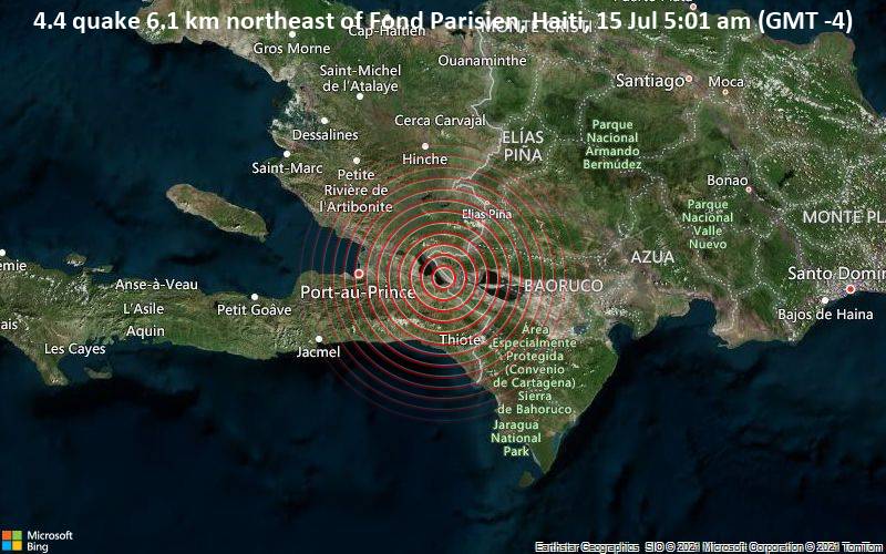 Informe Sismo Terremoto Moderado Mag 3 9 Arrondissement De Croix Des Bouquets 42 Km Ese Of Port Au Prince Haiti Jueves 15 Jul 2021 50 Reportes De Los Usuarios Volcanodiscovery