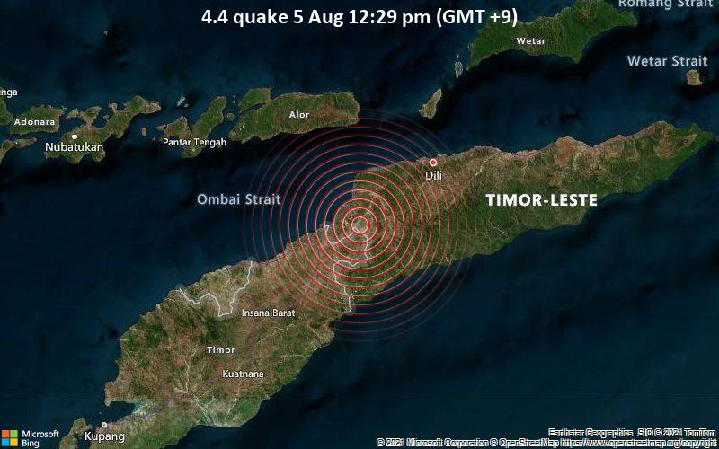 4.4 quake 5 Aug 12:29 pm (GMT +9)