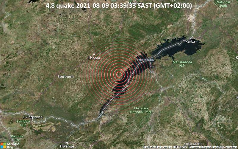 4.8 quake 2021-08-09 03:39:33 SAST (GMT+02:00)