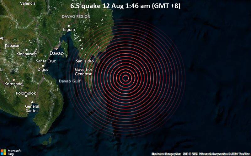 6.5 quake 12 Aug 1:46 am (GMT +8)