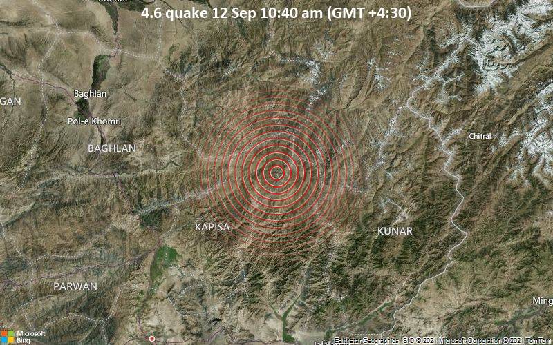 4.6 quake 12 Sep 10:40 am (GMT +4:30)