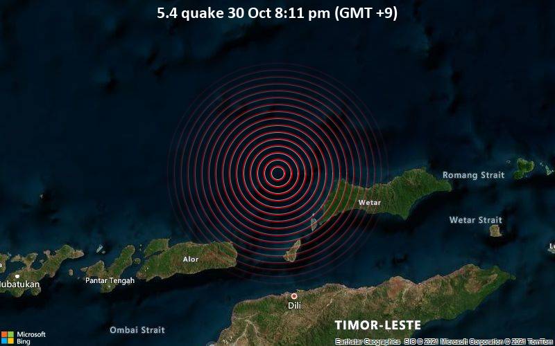 5.4 quake 30 Oct 8:11 pm (GMT +9)