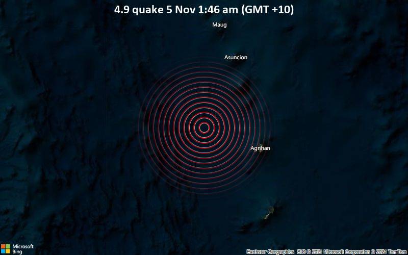 4.9 quake 5 Nov 1:46 am (GMT +10)
