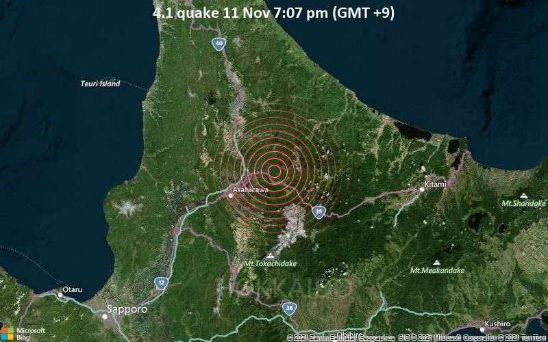 4.1 quake 11 Nov 7:07 pm (GMT +9)