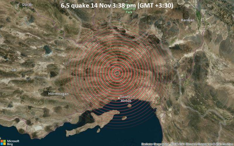 6.5 quake 14 Nov 3:38 pm (GMT +3:30)