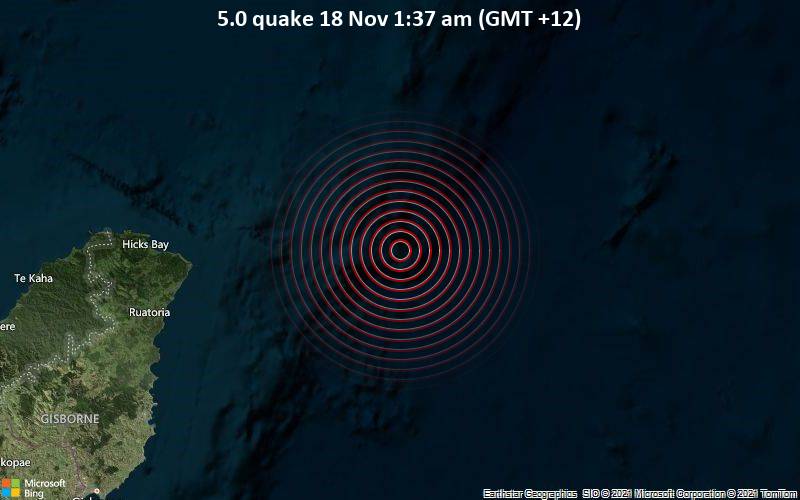 5.0 quake 18 Nov 1:37 am (GMT +12)
