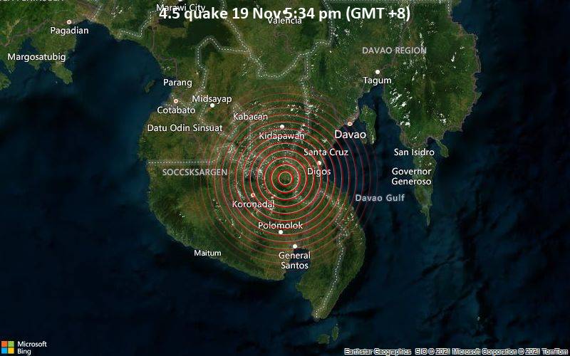4.5 quake 19 Nov 5:34 pm (GMT +8)