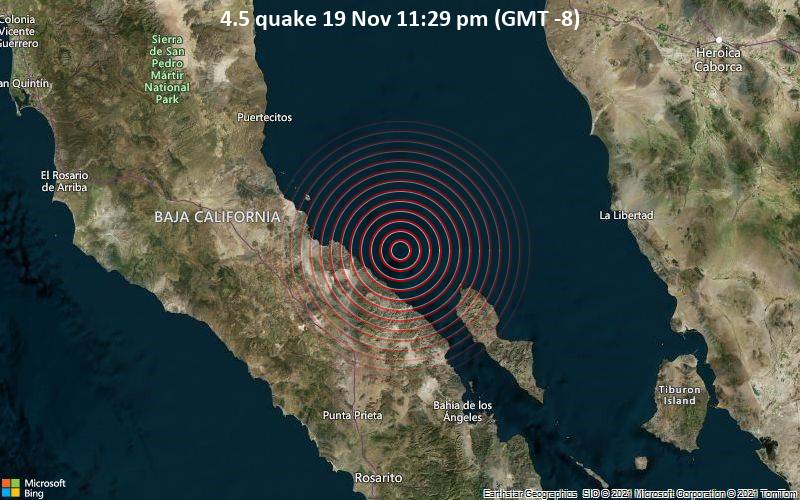 4.5 quake 19 Nov 11:29 pm (GMT -8)