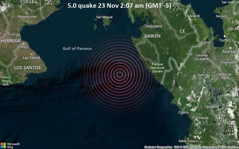 5.0 quake 23 Nov 2:07 am (GMT -5)