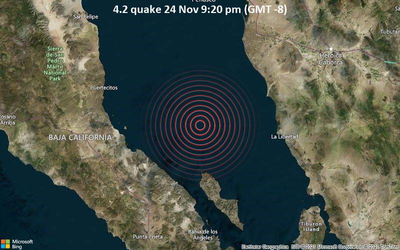 4.2 quake 24 Nov 9:20 pm (GMT -8)