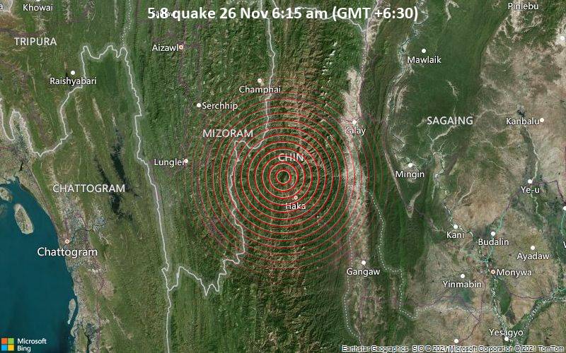 5.8 quake 26 Nov 6:15 am (GMT +6:30)