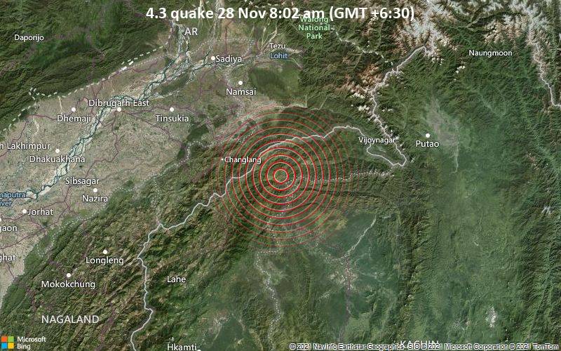 4.3 quake 28 Nov 8:02 am (GMT +6:30)