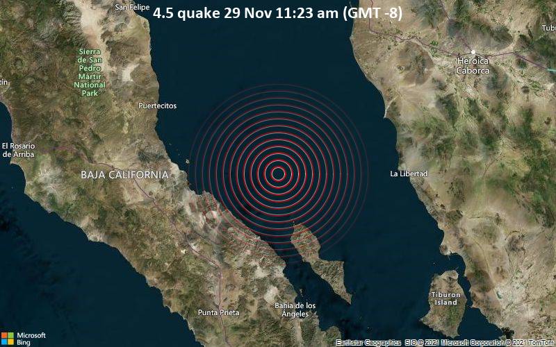 4.5 quake 29 Nov 11:23 am (GMT -8)