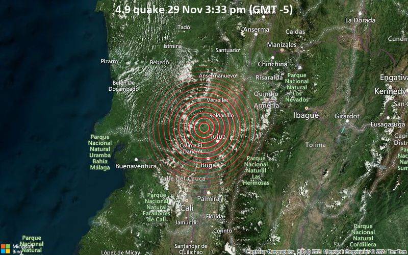 4.9 quake 29 Nov 3:33 pm (GMT -5)