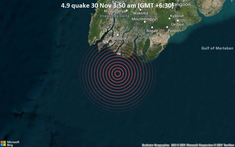 4.9 quake 30 Nov 3:50 am (GMT +6:30)