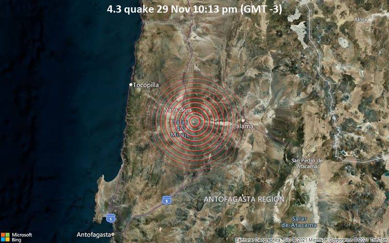 4.3 quake 29 Nov 10:13 pm (GMT -3)