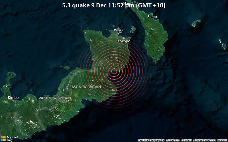 5.3 quake 9 Dec 11:52 pm (GMT +10)