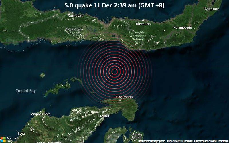5.0 quake 11 Dec 2:39 am (GMT +8)