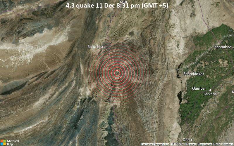 4.3 quake 11 Dec 8:31 pm (GMT +5)