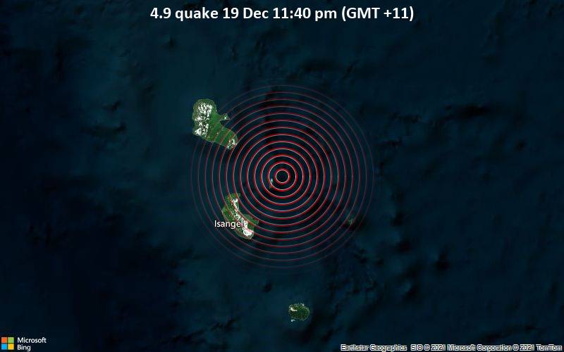 4.9 quake 19 Dec 11:40 pm (GMT +11)