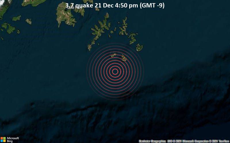 3.7 quake 21 Dec 4:50 pm (GMT -9)
