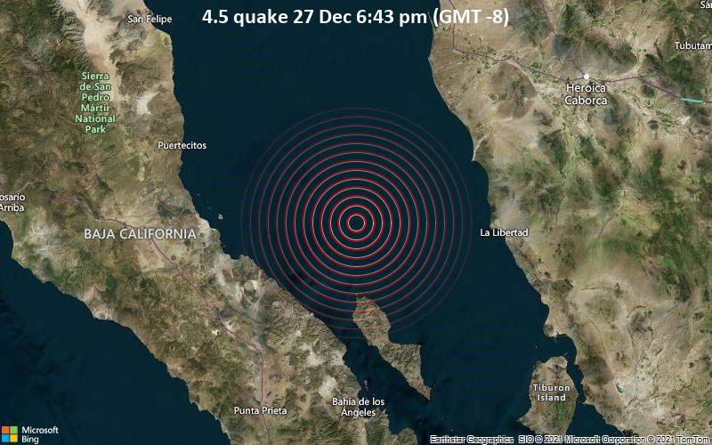 Moderate  Quake Hits Near Puerto Lobos, Caborca, Altar Sonora, Mexico