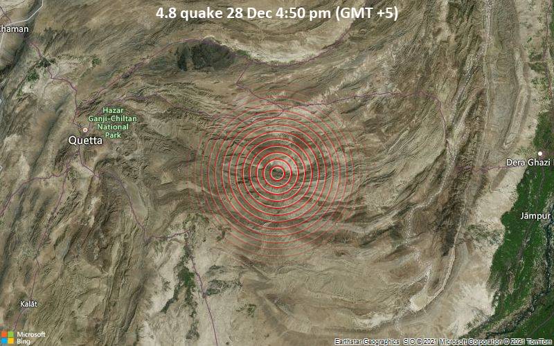 4.8 quake 28 Dec 4:50 pm (GMT +5)