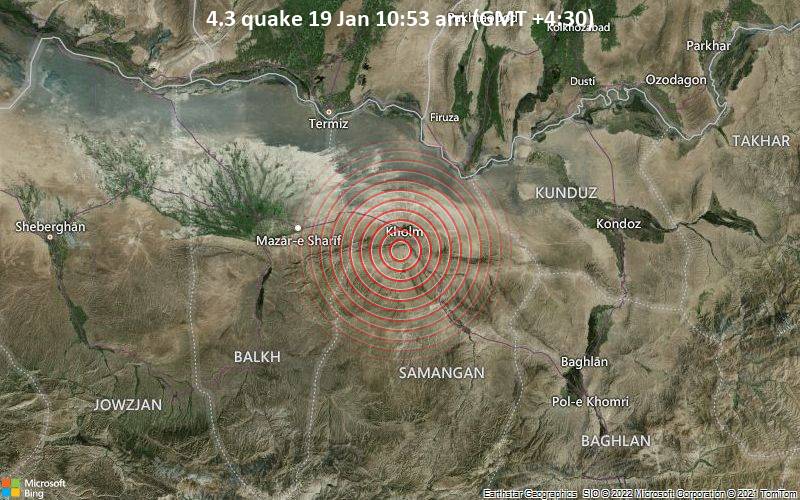 4.3 quake 19 Jan 10:53 am (GMT +4:30)