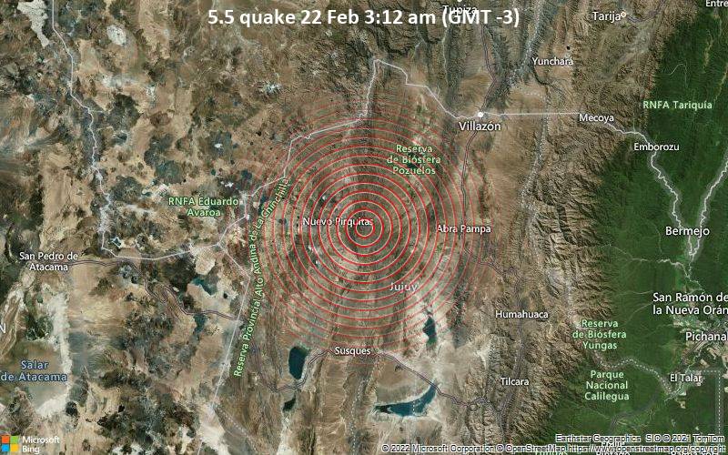 5.5 quake 22 Feb 3:12 am (GMT -3)