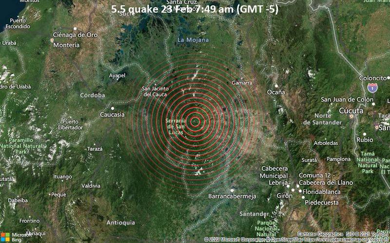 5.5 quake 23 Feb 7:49 am (GMT -5)