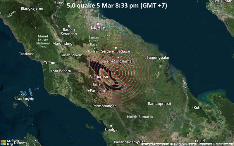 5.0 quake 5 Mar 8:33 pm (GMT +7)