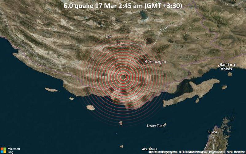6.0 quake 17 Mar 2:45 am (GMT +3:30)