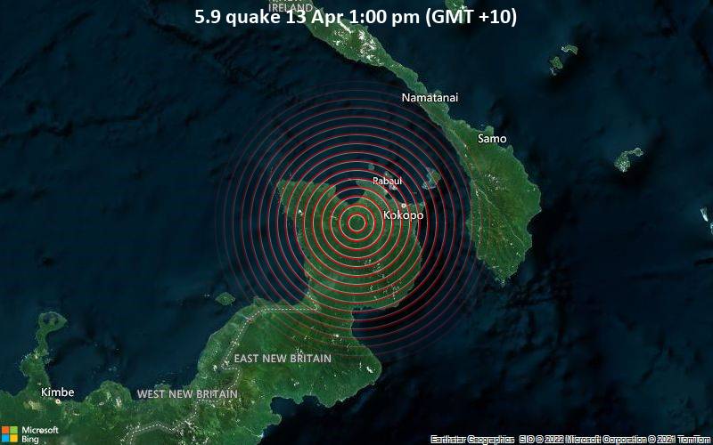 5.9 quake 13 Apr 1:00 pm (GMT +10)