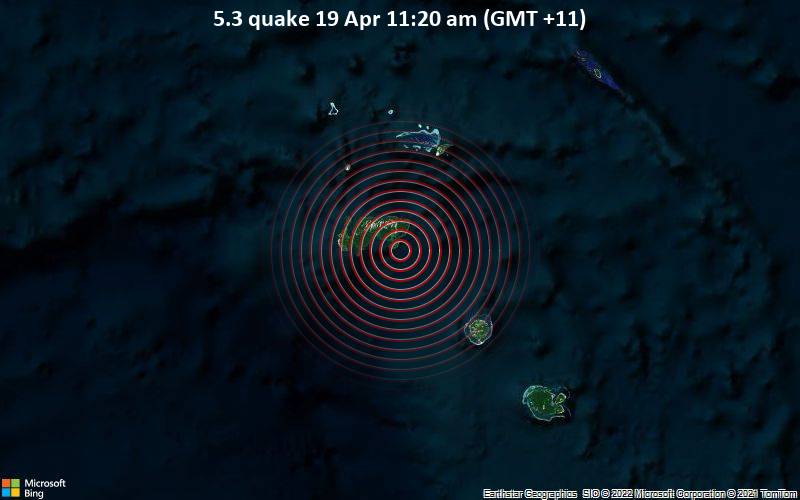 5.3 quake 19 Apr 11:20 am (GMT +11)