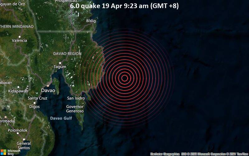 6.0 quake 19 Apr 9:23 am (GMT +8)