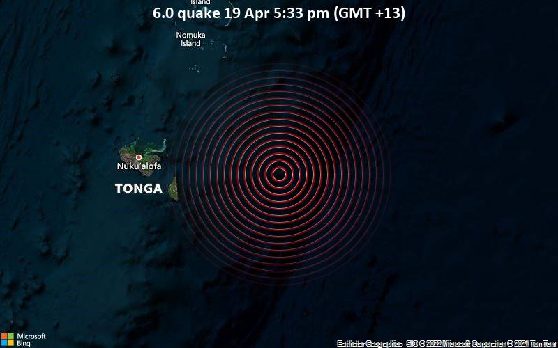 6.0 quake 19 Apr 5:33 pm (GMT +13)