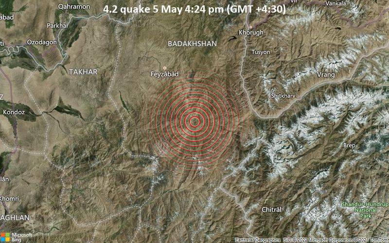 4.2 quake 5 May 4:24 pm (GMT +4:30)